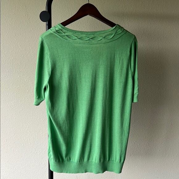 NWT Talbots Silk/Cotton Green Embroidered Cardigan - size 1X - Picture 12 of 13